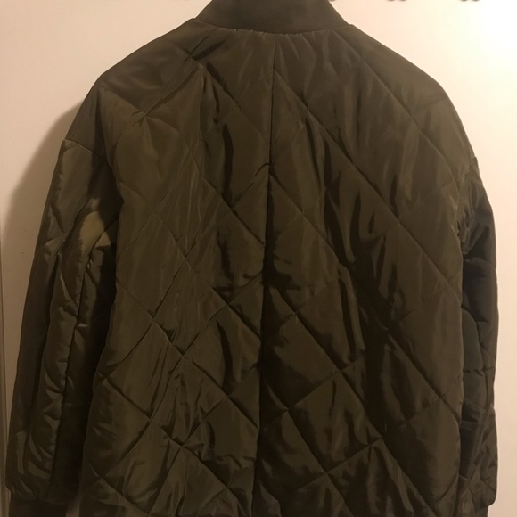 Women’s Green Bomber Jacket - Picture 2 of 2